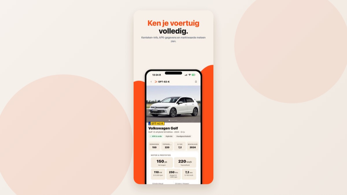 Schermafbeelding van de AutoCheck-app